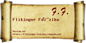 Flikinger Füzike névjegykártya